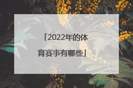 「2022年的体育赛事有哪些」上海2022年有哪些体育赛事